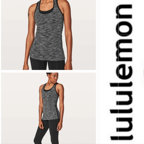 lululemon athletica Tops - Lululemon Cool Racerback II Lined Up Wee Are From Space Black Slate/Black Trim M